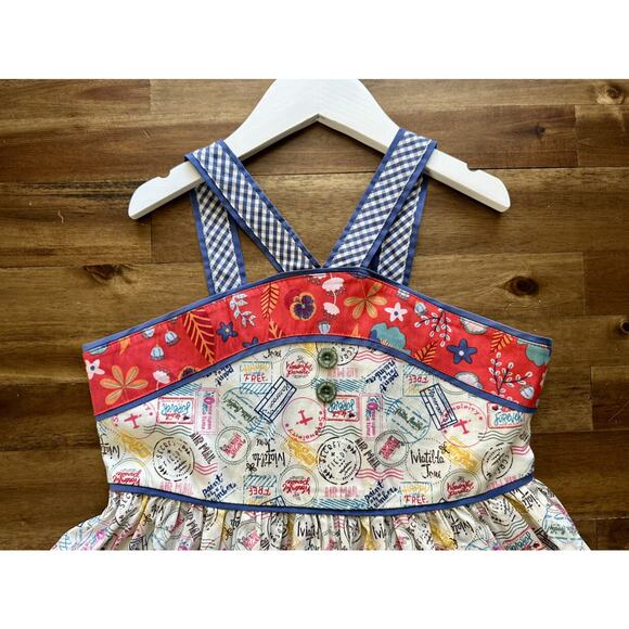 NEW Matilda Jane Camp MJC Around The World Sleeveless Tunic Top Blue Gingham 14 - Picture 3 of 8